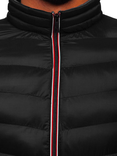 Bolf Herren Gepolsterte Winterjacke Sport Jacke Schwarz  1100