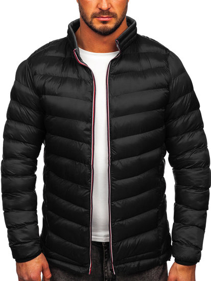 Bolf Herren Gepolsterte Winterjacke Sport Jacke Schwarz  1100