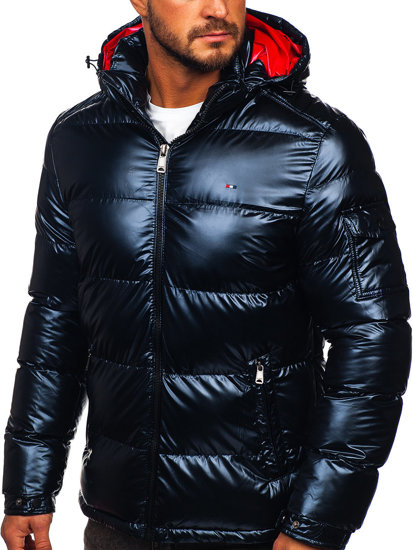 Bolf Herren Gepolsterte Winterjacke Sportjacke Dunkelblau  EX2138