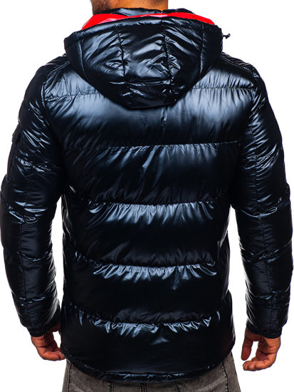 Bolf Herren Gepolsterte Winterjacke Sportjacke Dunkelblau  EX2138