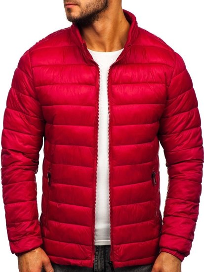 Bolf Herren Gepolsterte Winterjacke Weinrot  1119