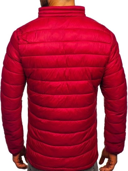 Bolf Herren Gepolsterte Winterjacke Weinrot  1119