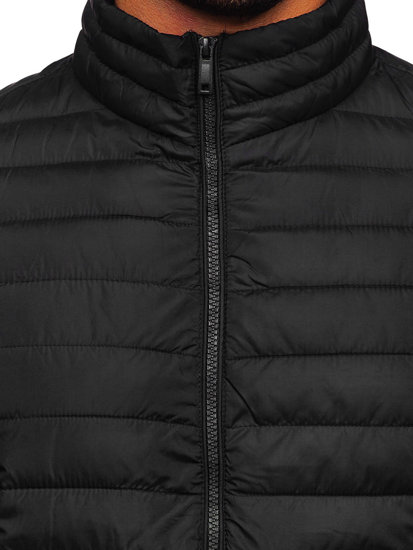 Bolf Herren Geposlterte Übergangsjacke Schwarz  R9002