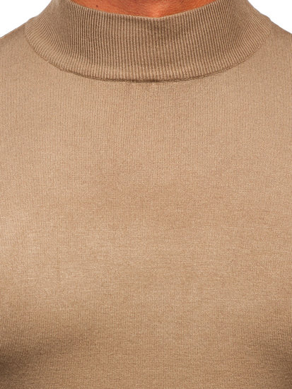 Bolf Herren Halb Rollgragenpullover Basic Camel  W1-1725