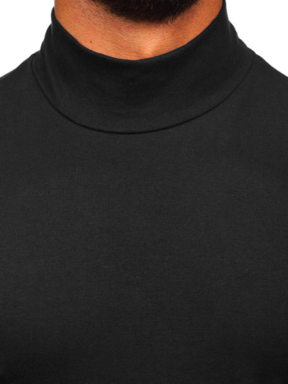 Bolf Herren Halbrollkragenpullover Basic Schwarz  145348