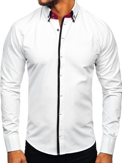 Bolf Herren Hemd Elegant Langarm Weiß  2767-1