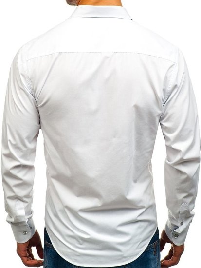 Bolf Herren Hemd Elegant Langarm Weiß  8822