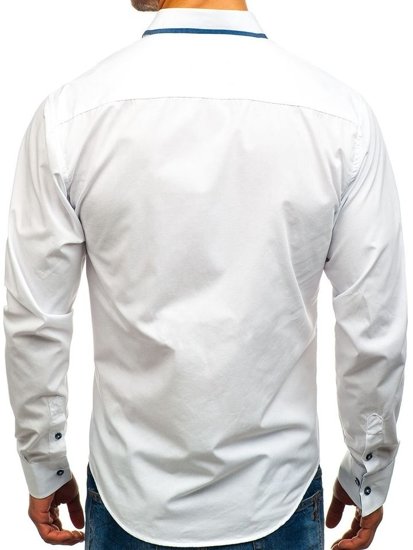 Bolf Herren Hemd Elegant Langarm Weiß  8823