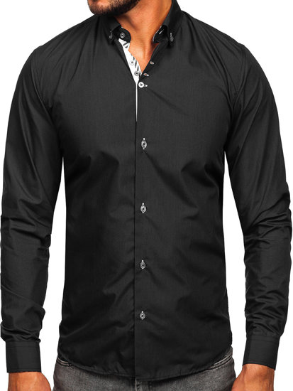 Bolf Herren Hemd Langarm Elegant Anthrazit  5796-1