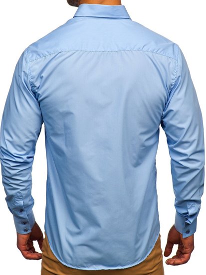 Bolf Herren Hemd Langarm Elegant Blau 20725