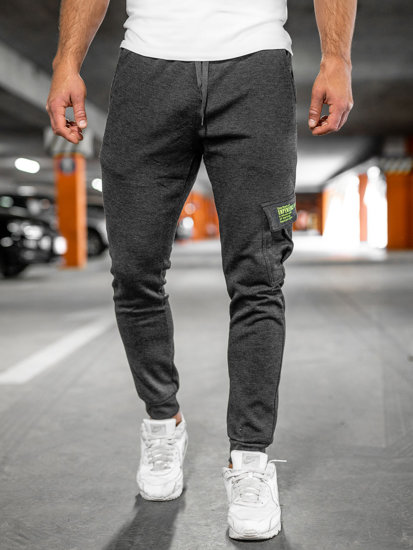 Bolf Herren Hose Cargohose Jogger Pants Schwarzgrau  HW2173