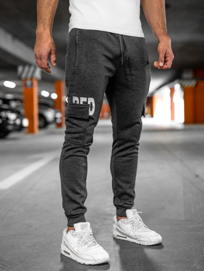 Bolf Herren Hose Cargohose Jogger Pants Schwarzgrau  HW2176