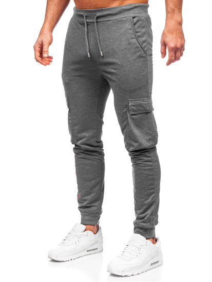 Bolf Herren Hose Cargohose Jogger Pants Schwarzgrau  HW2357