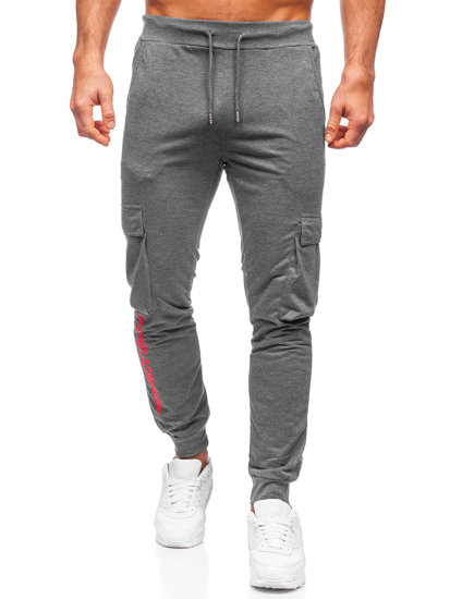 Bolf Herren Hose Cargohose Jogger Pants Schwarzgrau  HW2357