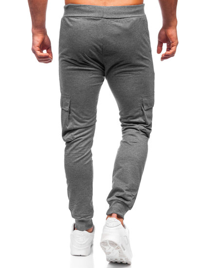 Bolf Herren Hose Cargohose Jogger Pants Schwarzgrau  HW2357