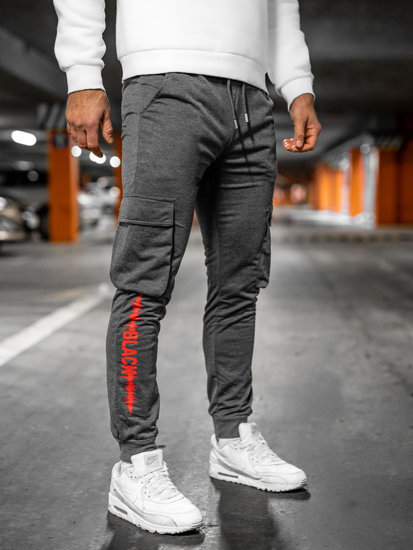 Bolf Herren Hose Cargohose Jogger Pants Schwarzgrau  HW2357