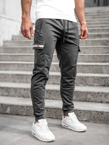 Bolf Herren Hose Cargohose Jogger Pants Schwarzgrau  JX5063A