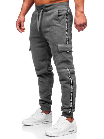 Bolf Herren Hose Cargohose Jogger Pants Schwarzgrau  JX8715