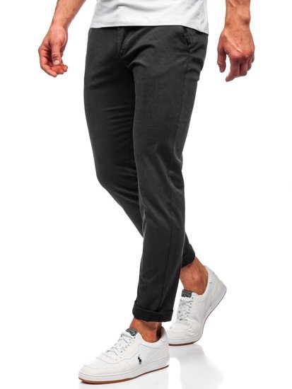 Bolf Herren Hose Chino Schwarz  1146