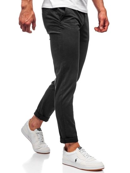 Bolf Herren Hose Chino Schwarz  1146