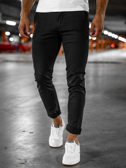 Bolf Herren Hose Chino Schwarz  1146