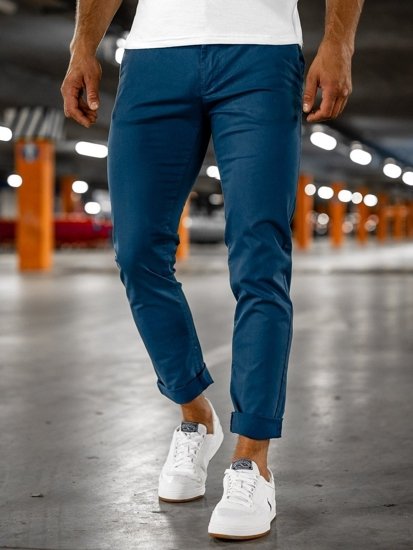 Bolf Herren Hose Chinos Indigo  1146