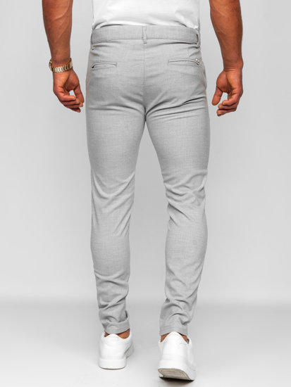 Bolf Herren Hose Chinos Kariert Grau  0041