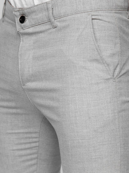 Bolf Herren Hose Chinos Kariert Grau  0041