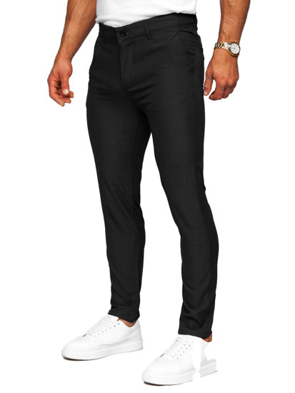 Bolf Herren Hose Chinos Schwarz  0031