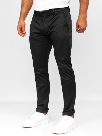 Bolf Herren Hose Chinos Schwarz  KA9810