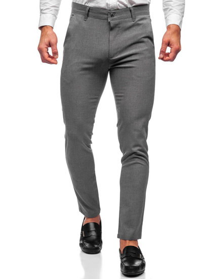 Bolf Herren Hose Chinos Schwarzgrau 0016