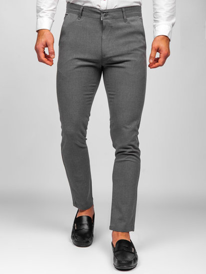 Bolf Herren Hose Chinos Schwarzgrau 0016