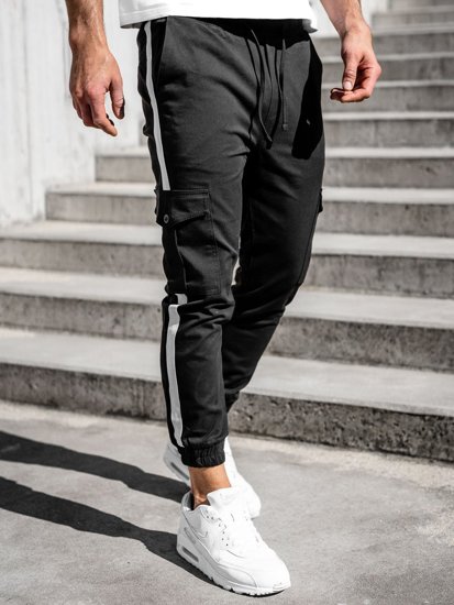 Bolf Herren Hose Jogger Pants Cargohose Schwarz  0012