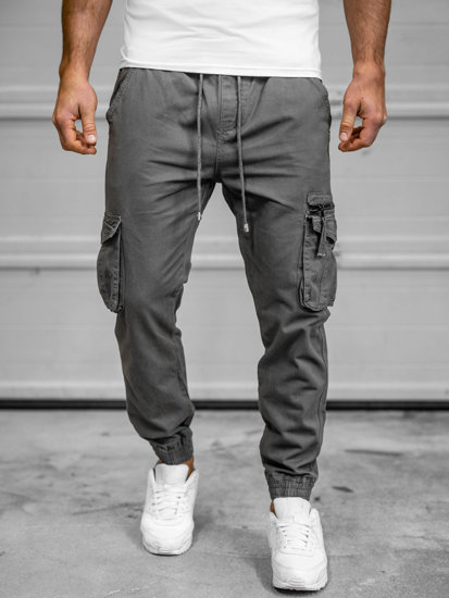 Bolf Herren Hose Jogger Pants Cargohose Schwarzgrau  MP0181GA