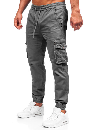 Bolf Herren Hose Jogger Pants Cargojose Schwarzgrau  MP0181G