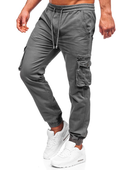 Bolf Herren Hose Jogger Pants Cargojose Schwarzgrau  MP0181G