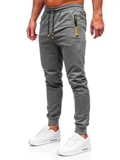 Bolf Herren Hose Jogger Pants Schwarzgrau  K10350