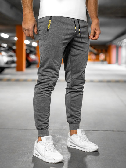 Bolf Herren Hose Jogger Pants Schwarzgrau  K10350