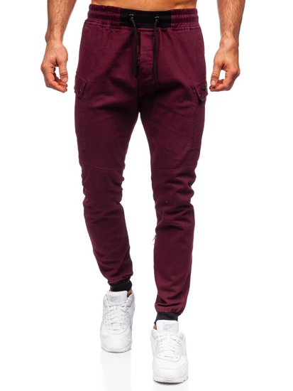 Bolf Herren Hose Jogger Pants Weinrot  B11103