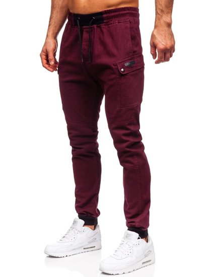 Bolf Herren Hose Jogger Pants Weinrot  B11103