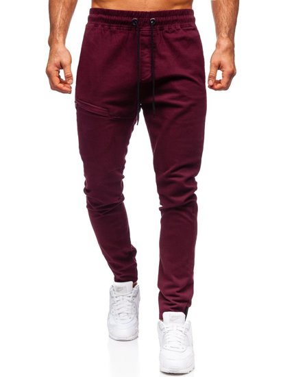 Bolf Herren Hose Jogger Pants Weinrot  B11119