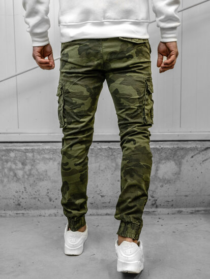 Bolf Herren Hose Joggers Cargohose Camo Khaki  2232A