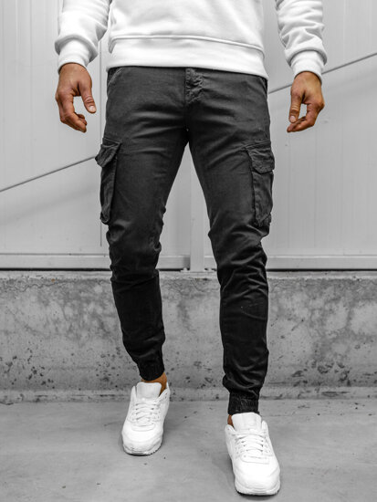 Bolf Herren Hose Joggers Cargohose Schwarz 77322A