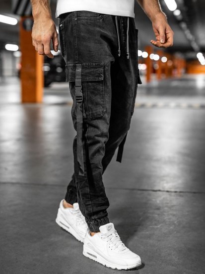 Bolf Herren Jeans Jogger Pants Cargohose  Schwarz 8871