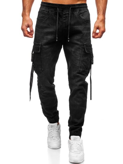 Bolf Herren Jeans Jogger Pants Cargohose  Schwarz 8871