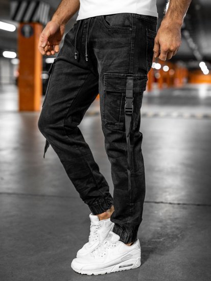 Bolf Herren Jeans Jogger Pants Cargohose  Schwarz 8871