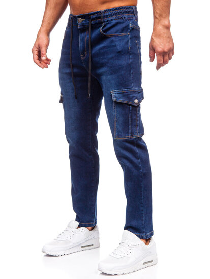 Bolf Herren Jeanshose Cargohose Dunkalblau  8135