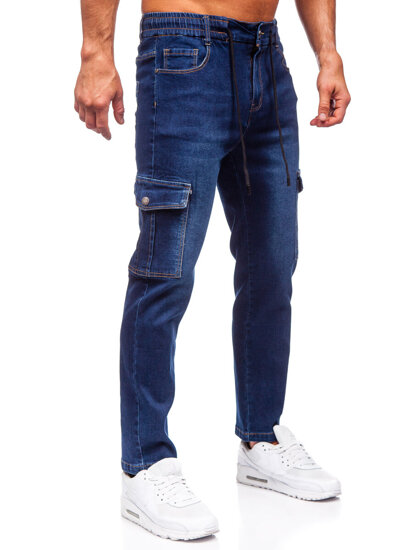 Bolf Herren Jeanshose Cargohose Dunkalblau  8135