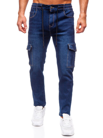 Bolf Herren Jeanshose Cargohose Dunkalblau  8135