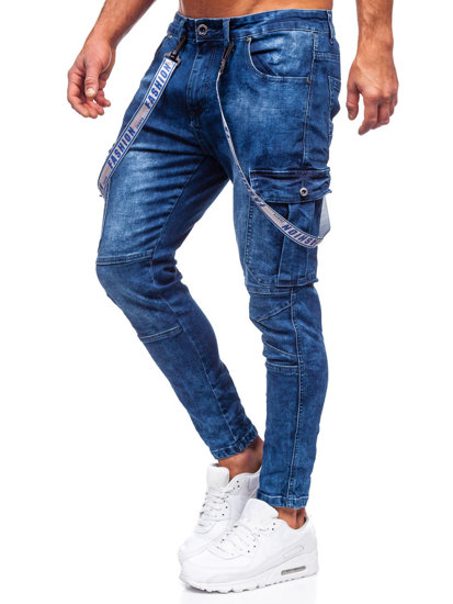 Bolf Herren Jeanshose Cargohose Dunkalblau  TF095